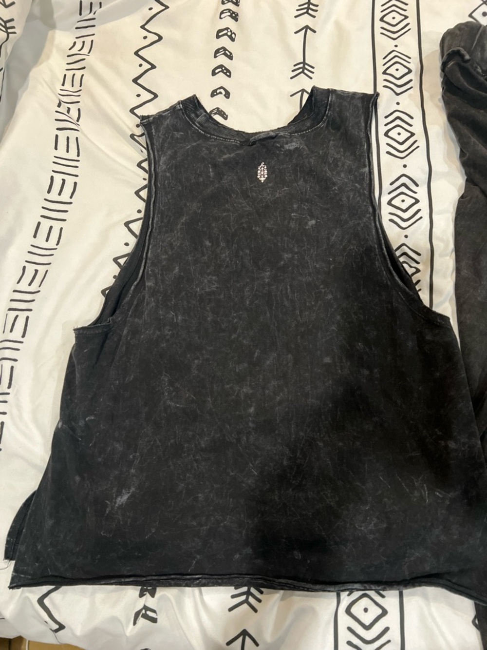Free People Washed Black Sleeveless Top and Elastic Waist Pants Set - Picture 5 of 5